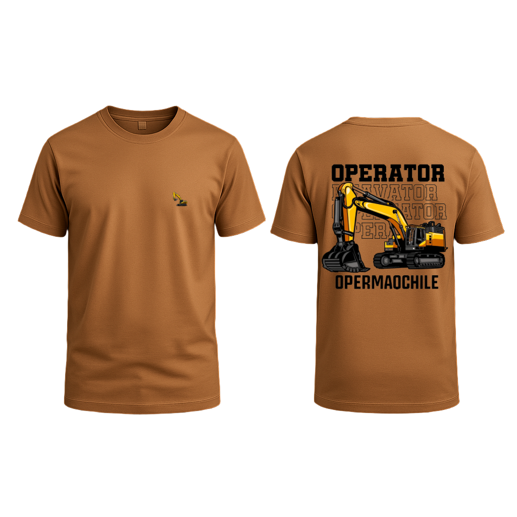 POLERA OPERATOR EXCAVATOR CAFE/BLANCA/VERDE