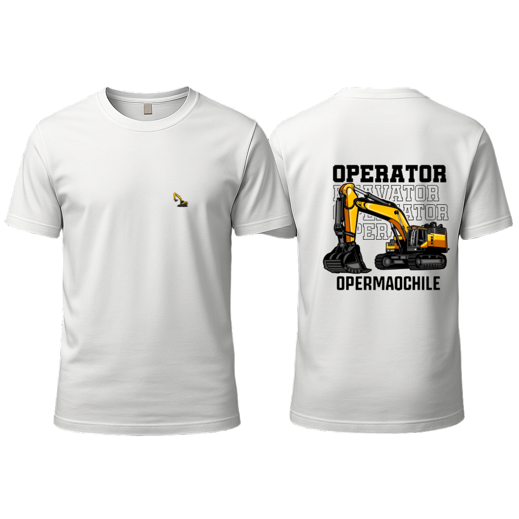 POLERA OPERATOR EXCAVATOR CAFE/BLANCA/VERDE