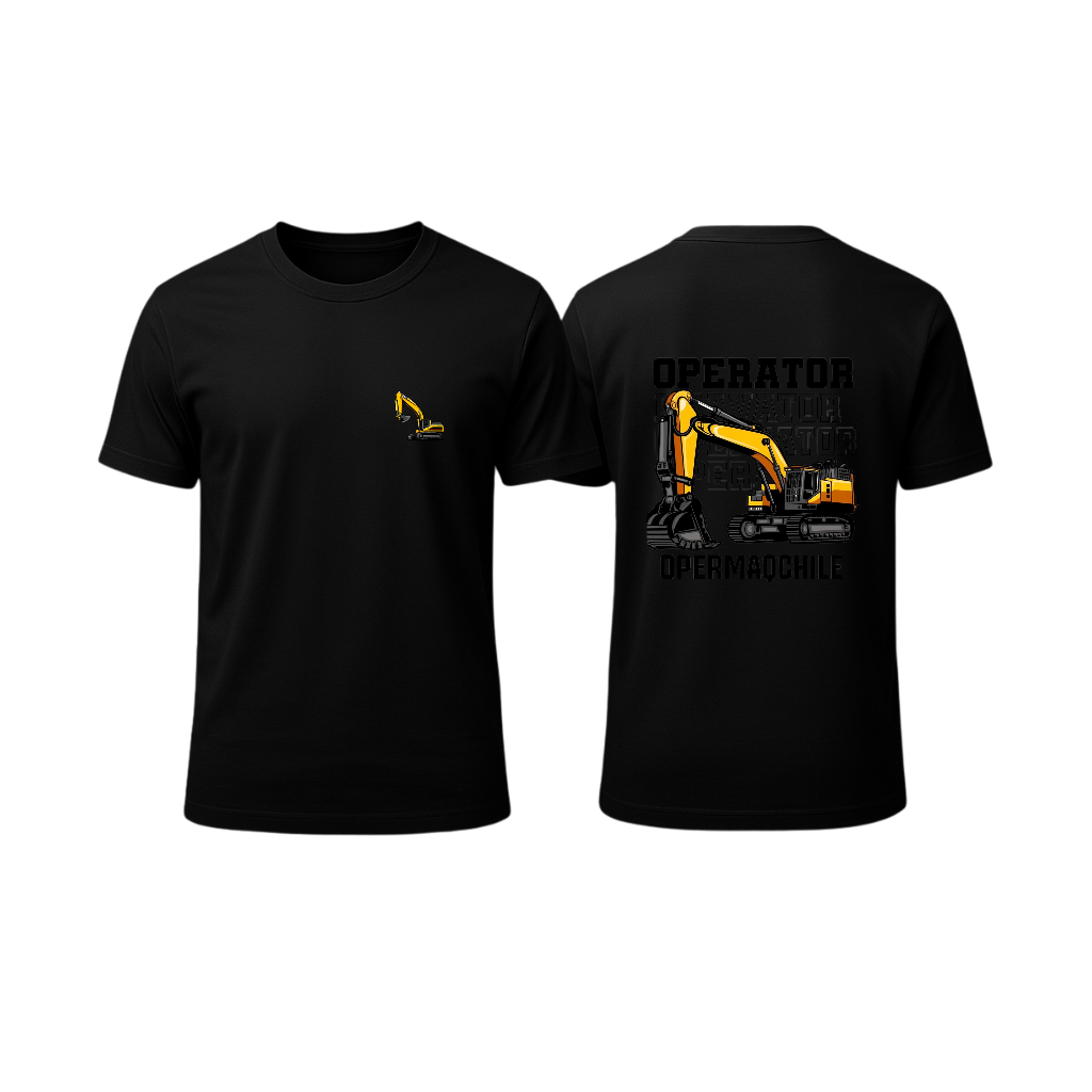 POLERA OPERATOR EXCAVATOR CAFE/BLANCA/VERDE