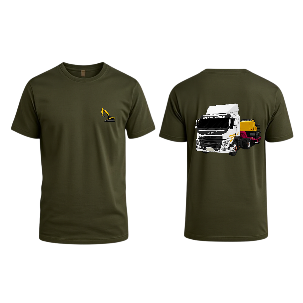 POLERA TRANSPORTE PESADO NEGRA/BLANCA/VERDE/CAFÉ